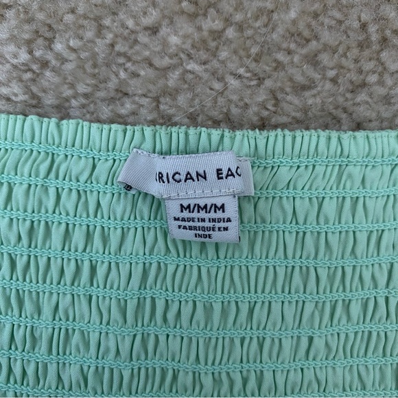American Eagle Medium Mint Green Short Sleeve Crop Top - Picture 4 of 6